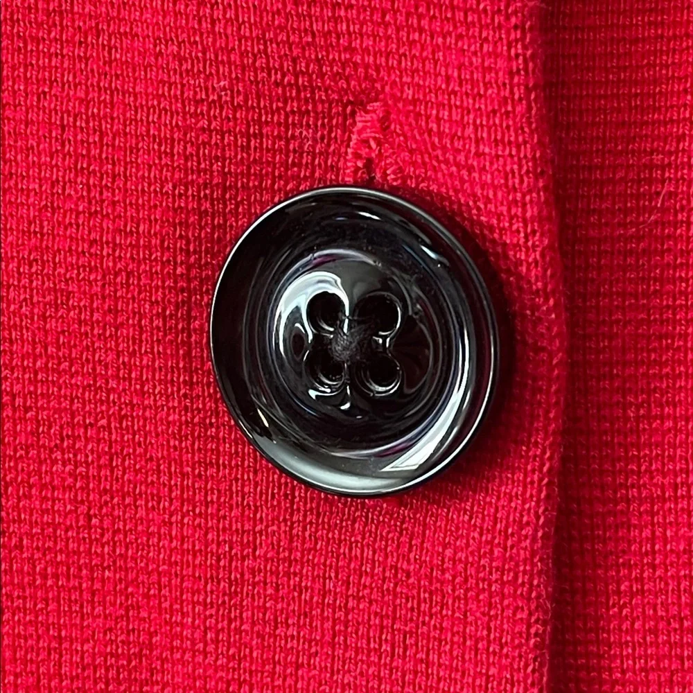 Anne Klein Red Button-Up Cardigan - Picture 3 of 5